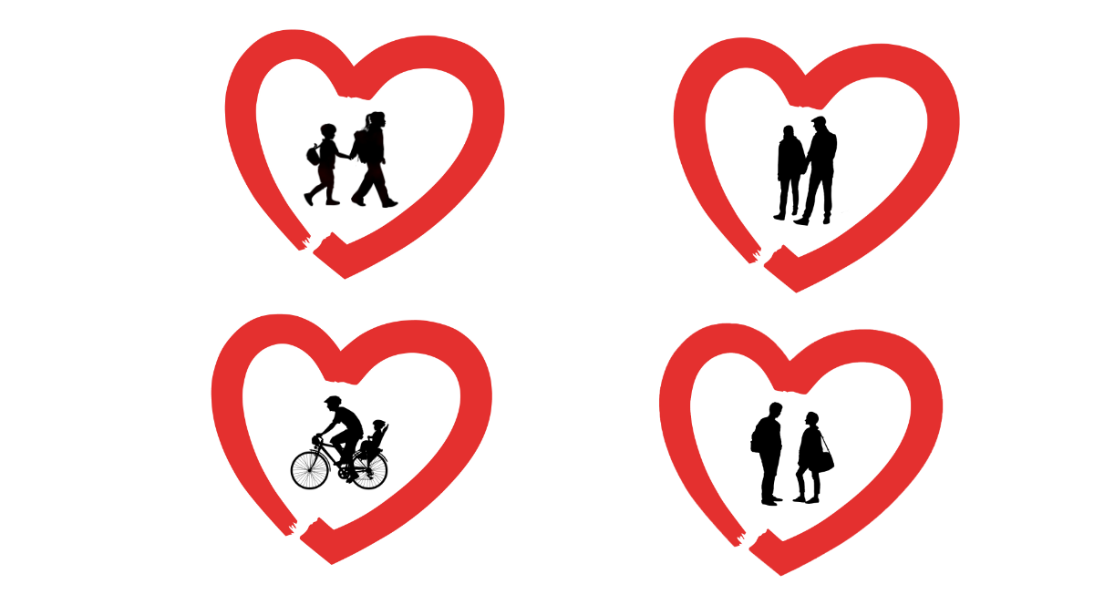 Image showing road users who benefit from reduced traffic speed